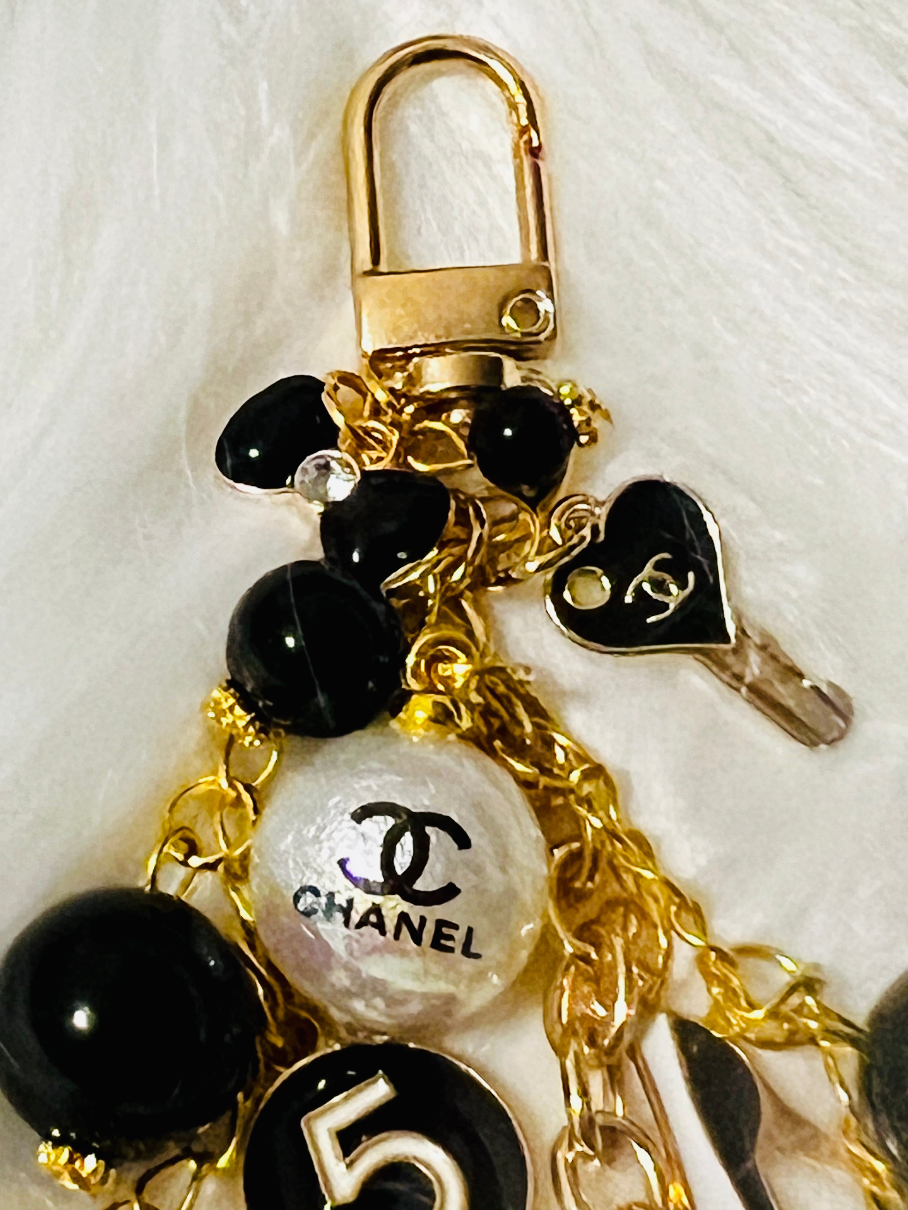 CHANEL Gold & Black Keychain Bag Charm