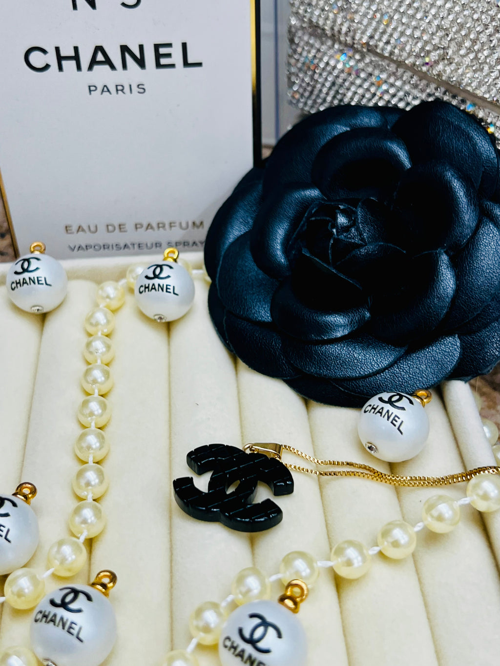 CHANEL Iconic Black Pendant Necklace