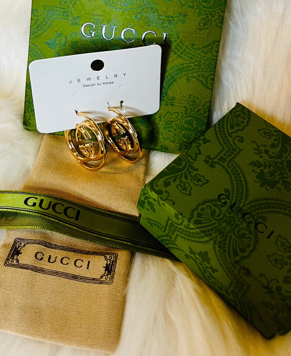 Gucci Iconic Logo Gold Hoop Earrings