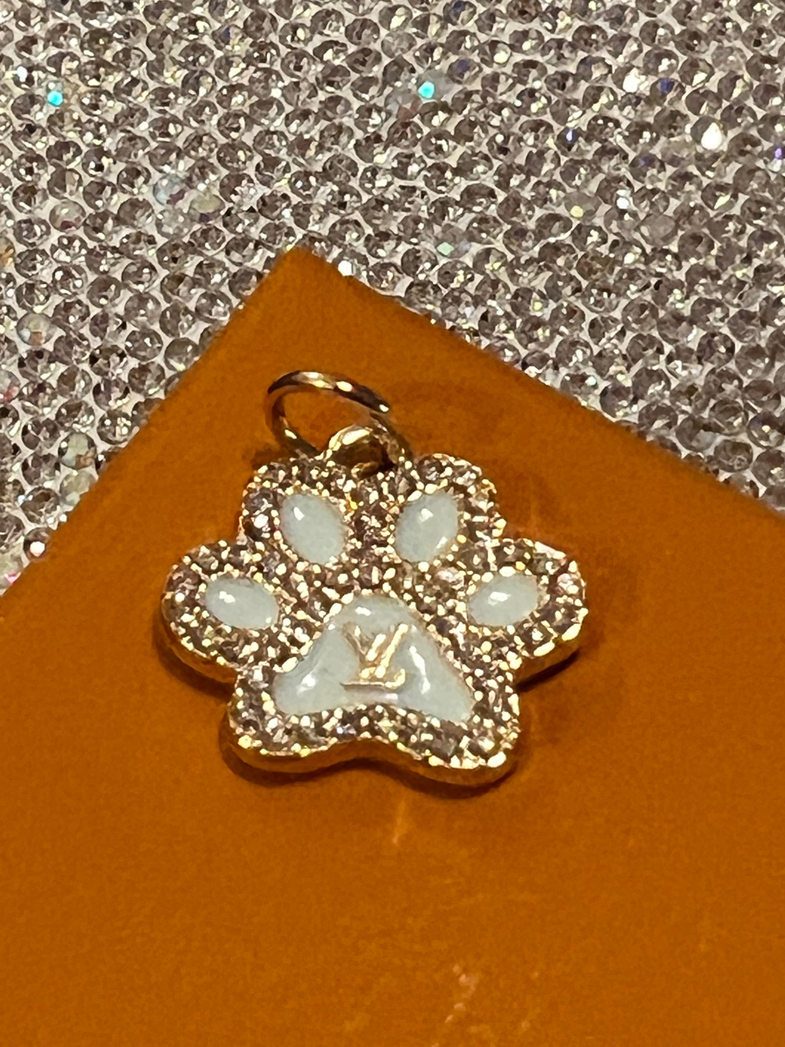 Paw Print Charm by Louis Vuitton Aqua Blue with Rhinestone Accents
