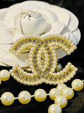 CHANEL Gold with Pearl & Rhinestone Accent Brooch