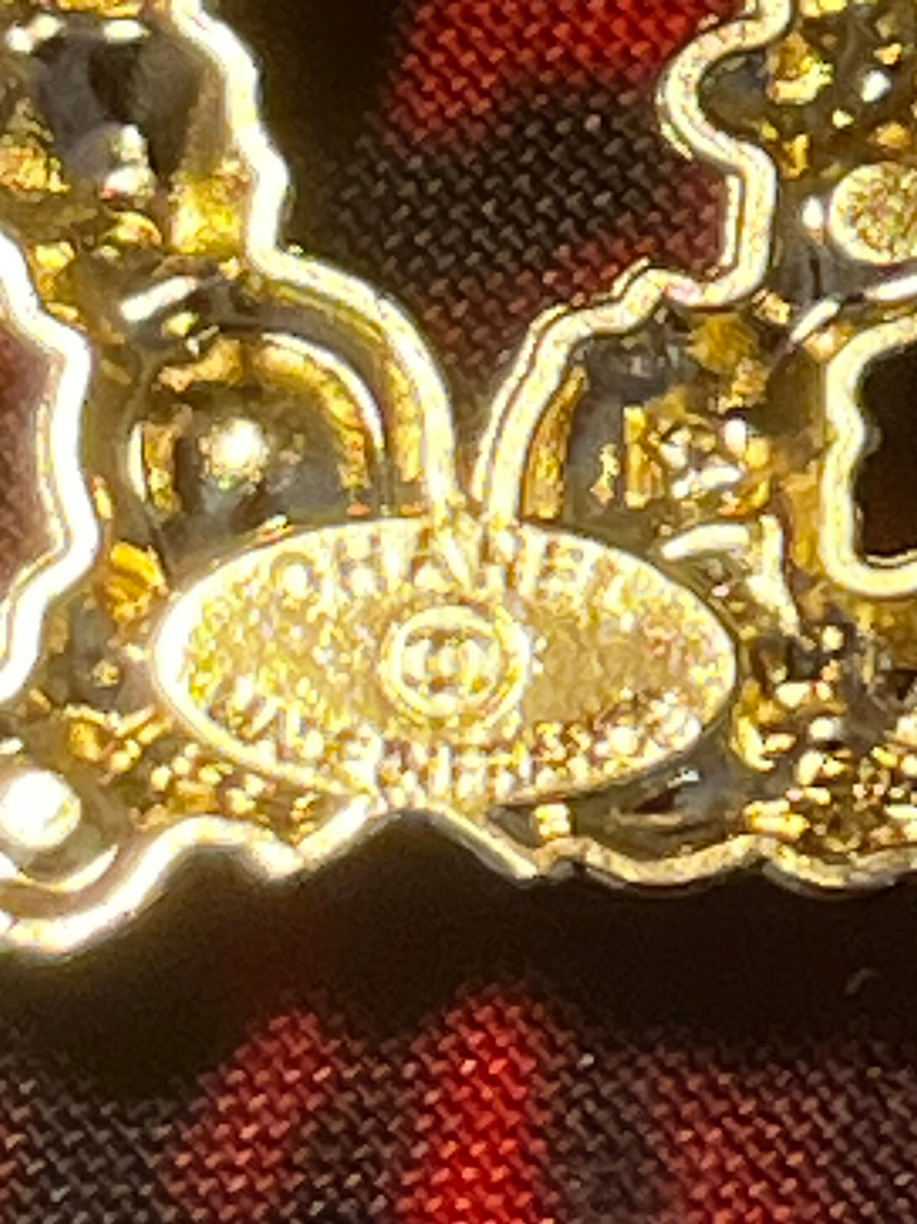 CHANEL Gold with Pearl & Crystal Accent Brooch K
