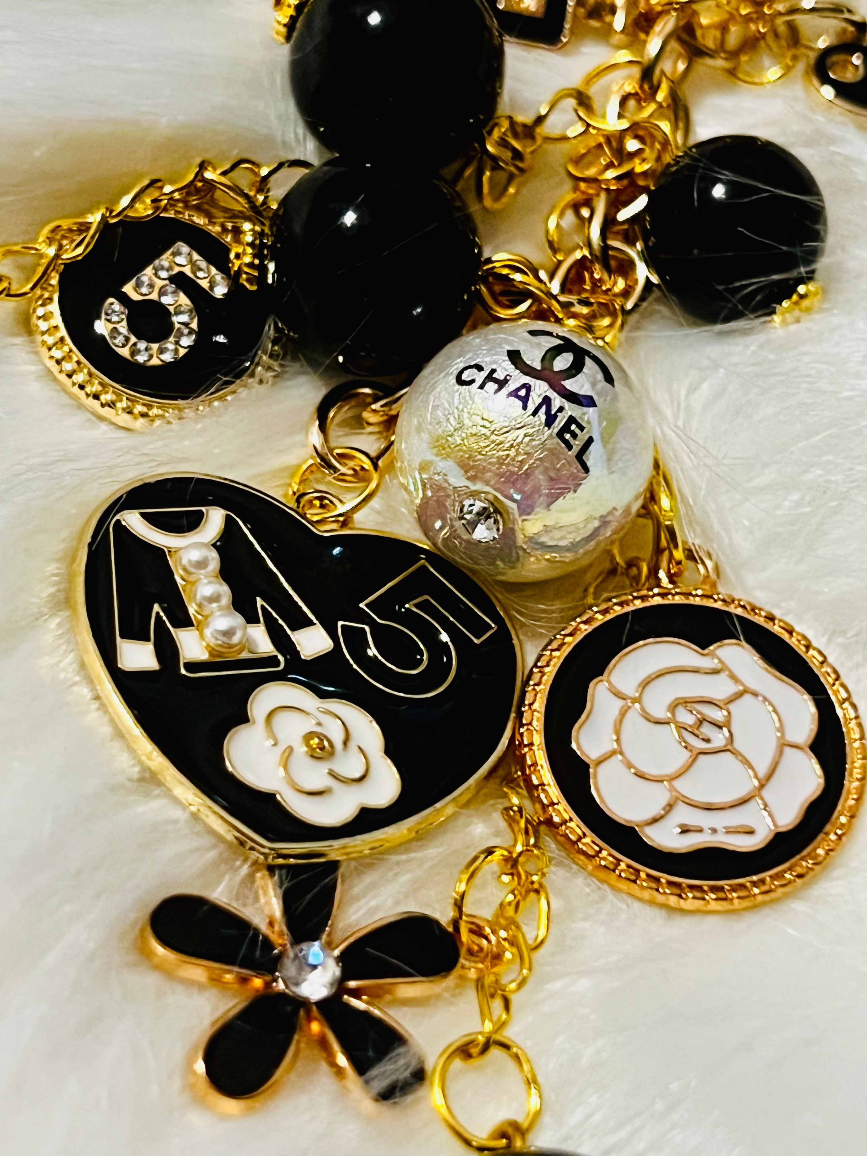CHANEL Gold & Black Keychain Bag Charm