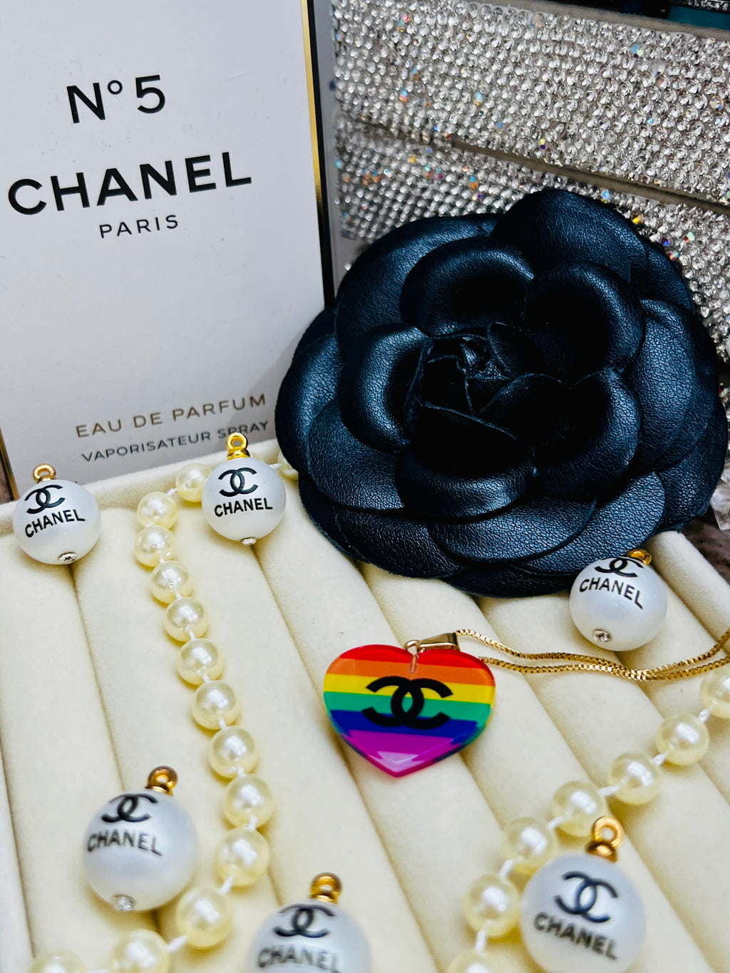 CHANEL Rainbow Heart Pendant Necklace