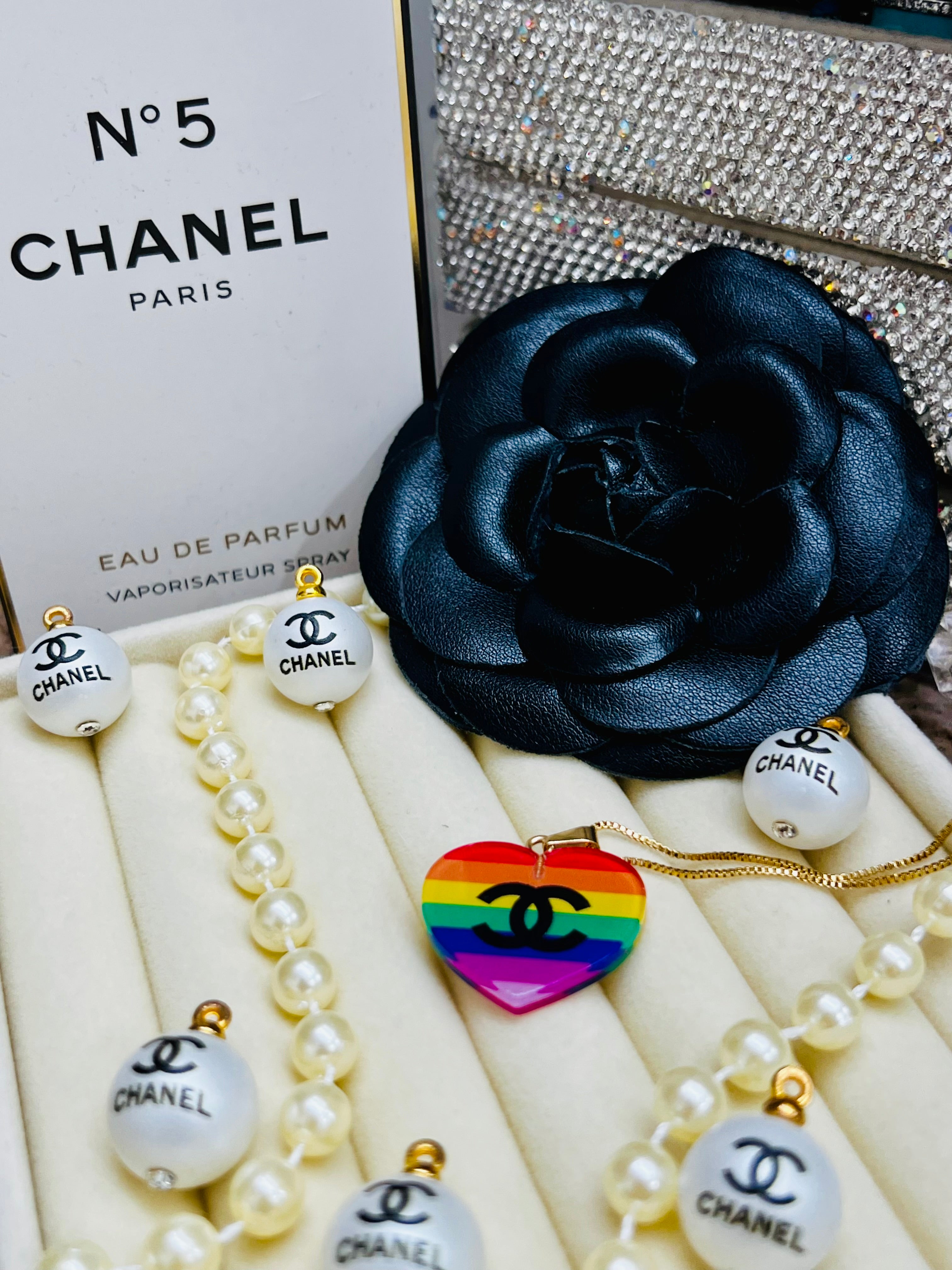 CHANEL Rainbow Heart Pendant Necklace