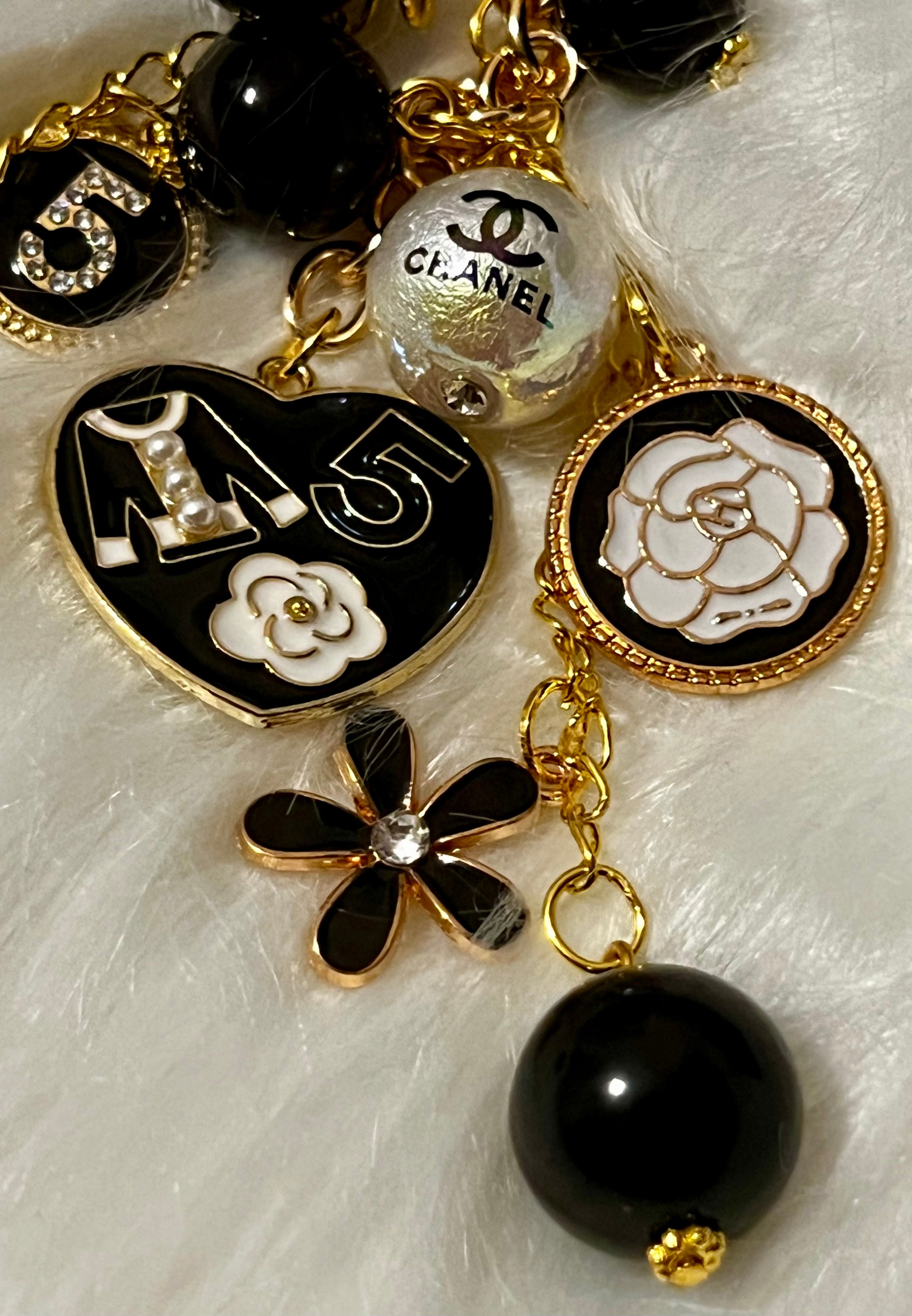 CHANEL Gold & Black Keychain Bag Charm