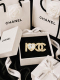 I Love CHANEL Gold with Crystal & Rhinestone Brooch