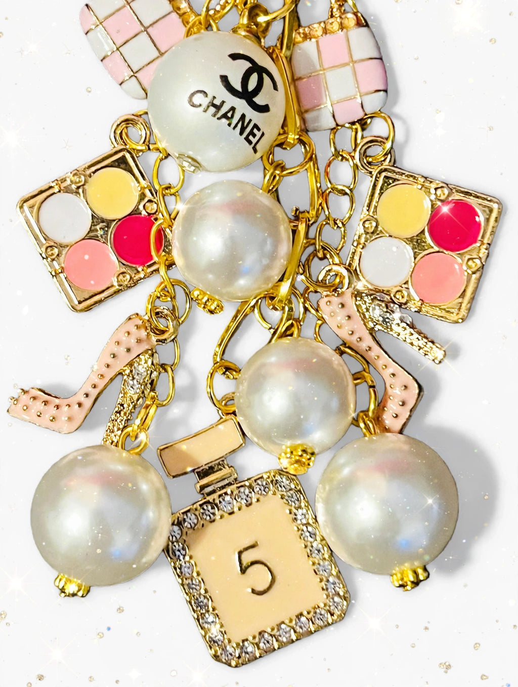 🩷✨Pink Glitter Chanel Keychain✨🩷