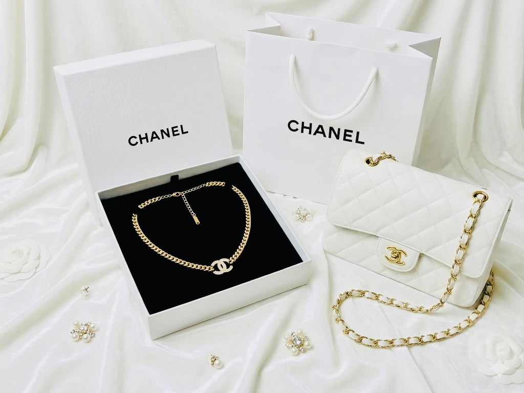 Luxury Gold Cuban Link CC Necklace