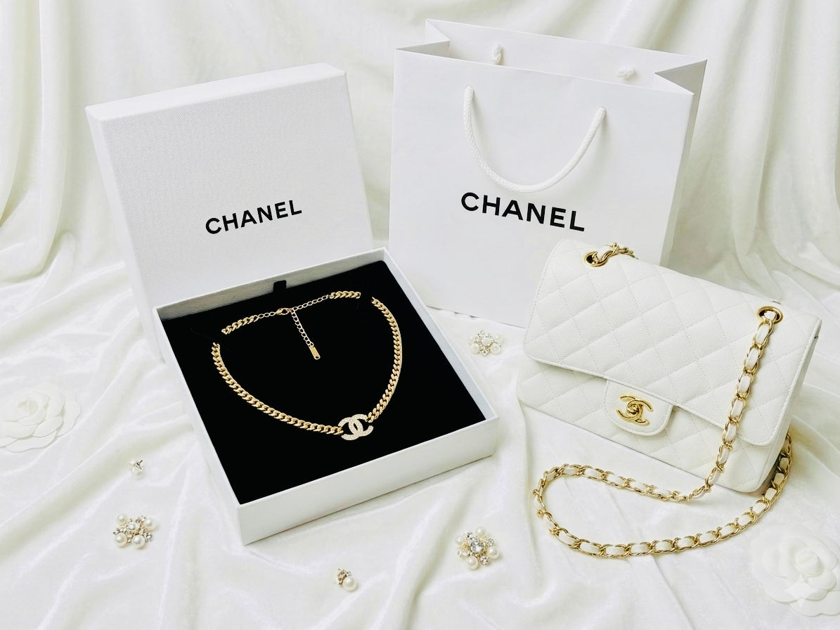 Luxury Gold Cuban Link CC Necklace