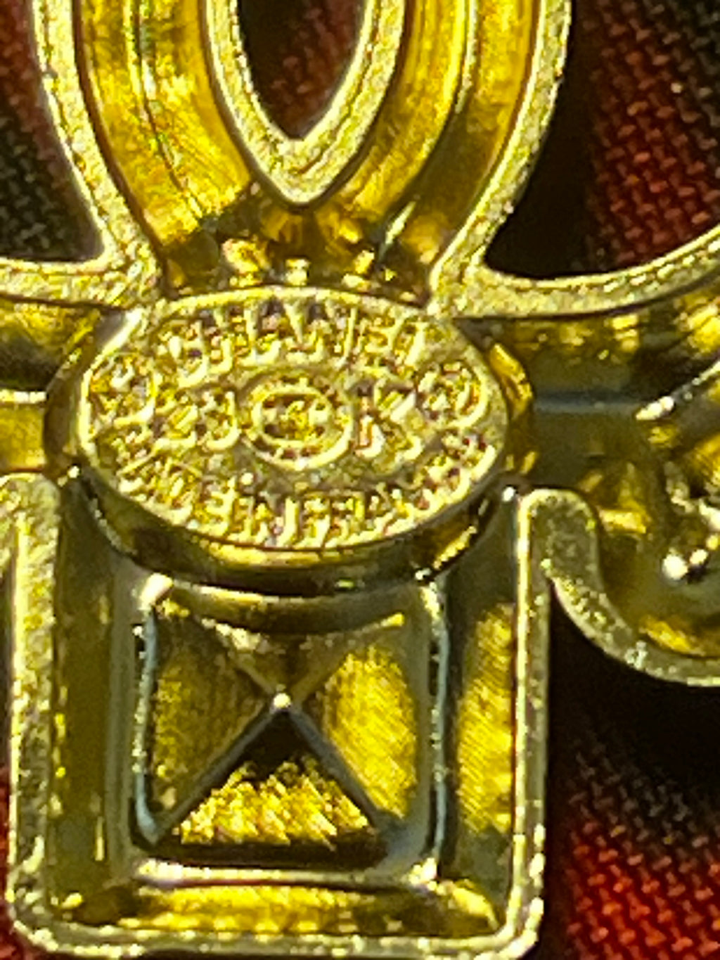 CHANEL Unique Cross Shaped Gold Crystal Brooch S